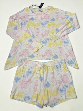 Women’s Pastel Tie-Dye Pajama Set Size X-Large NWT KIKIT